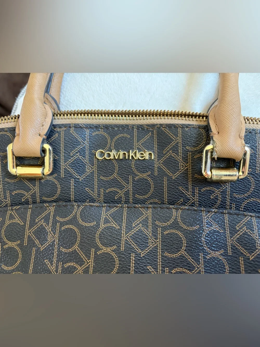 Calvin Klein‎ Tan and Brown Satchel